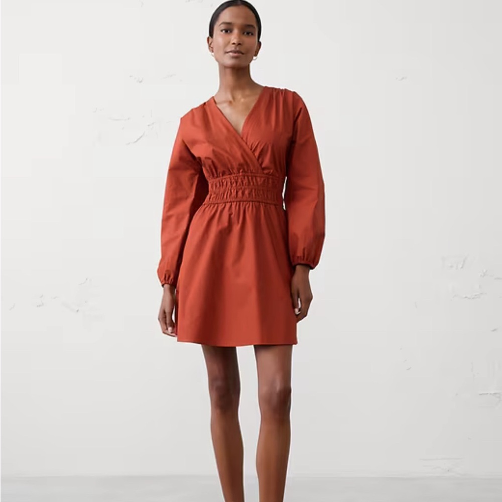 Banana Republic Long Sleeve Rust Mini Dress